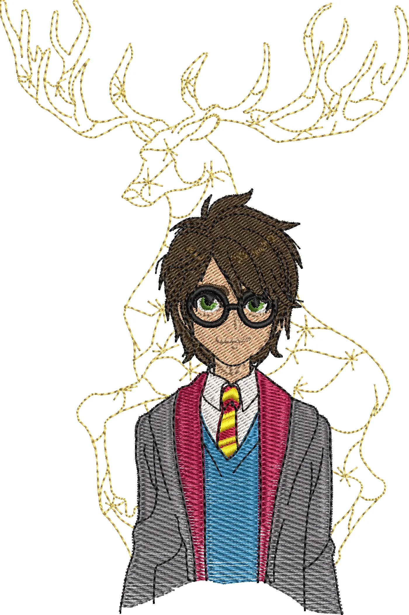 Alternative view of  Harry Potter with Patronus Stag Outline 