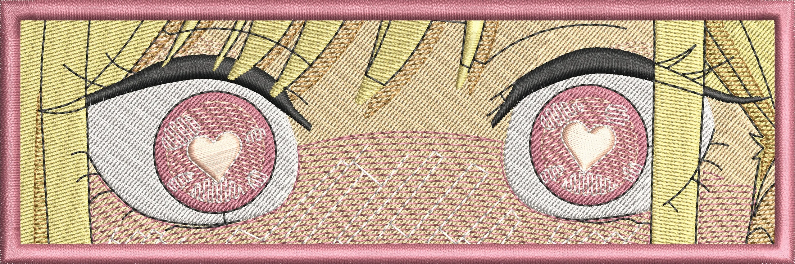 Alternative view of  Heart Eyes Anime Girl Closeup Embroidery Patch 