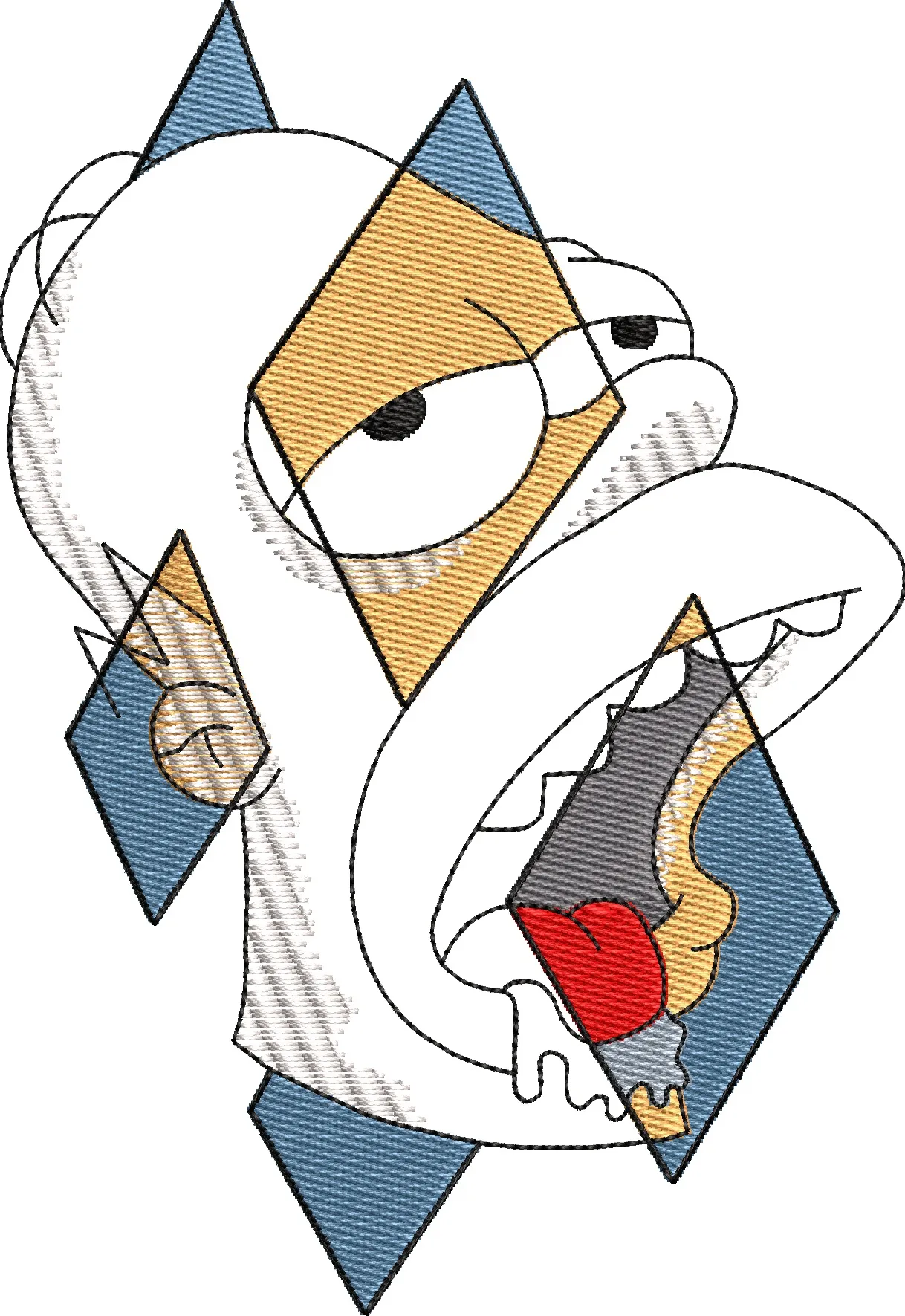 Alternative view of  Homer Simpson Geometric Donut Embroidery 