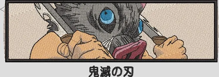 Alternative view of  Inosuke Hashibira Closeup with Swords 