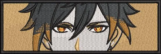 Alternative view of  Intense Amber Eyes Anime Embroidery Patch 