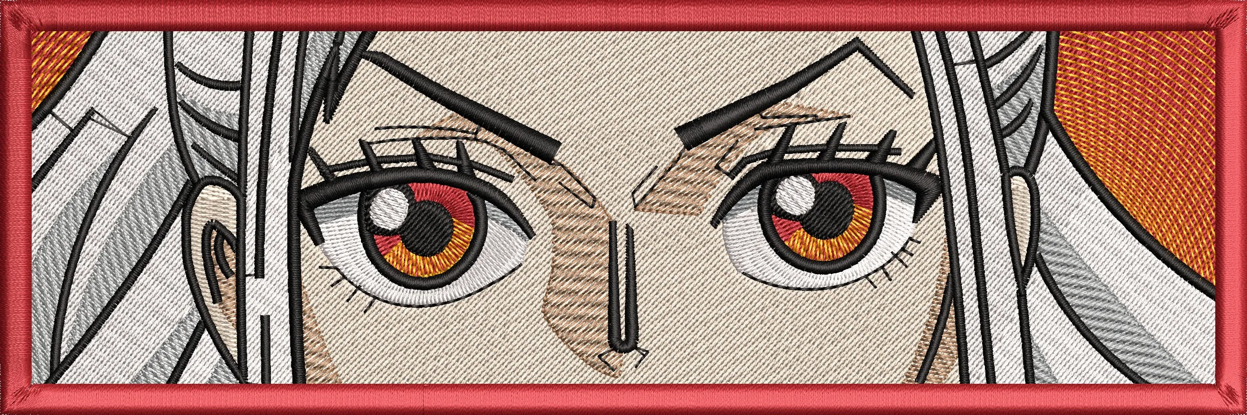 Alternative view of  Intense Anime Eyes Closeup Red Orange Embroidery Patch 