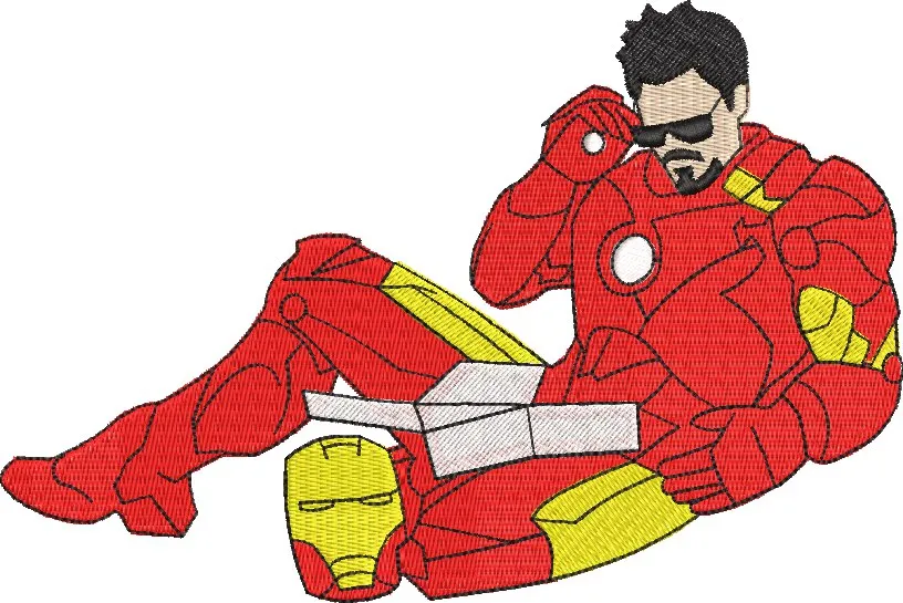 Alternative view of  Iron Man Relaxing with Pizza 