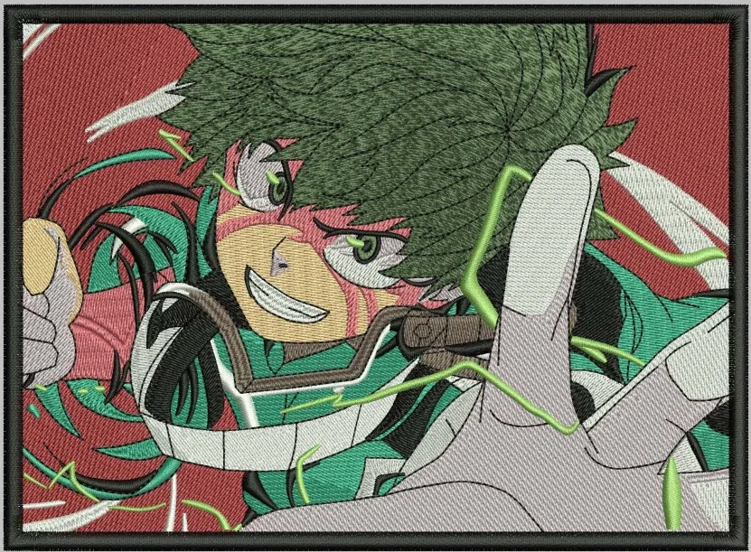 Alternative view of  Izuku Midoriya Action Pose Embroidery Patch Style 