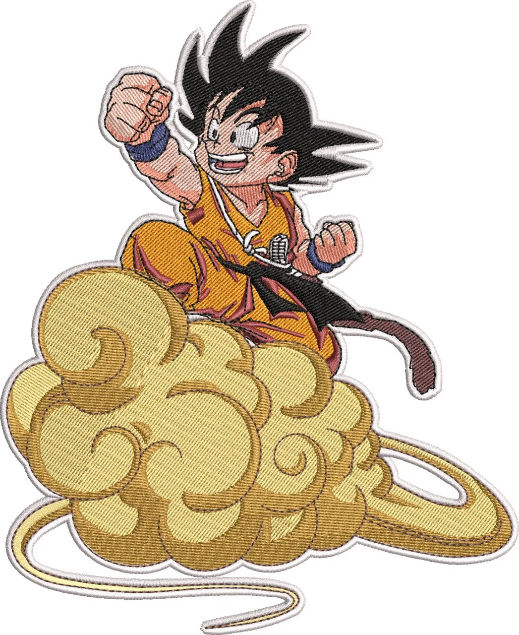 Alternative view of  Kid Goku Riding Flying Nimbus Patch 