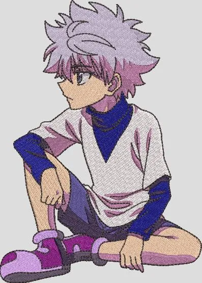 Alternative view of  Killua Zoldyck Sitting Embroidery Style 