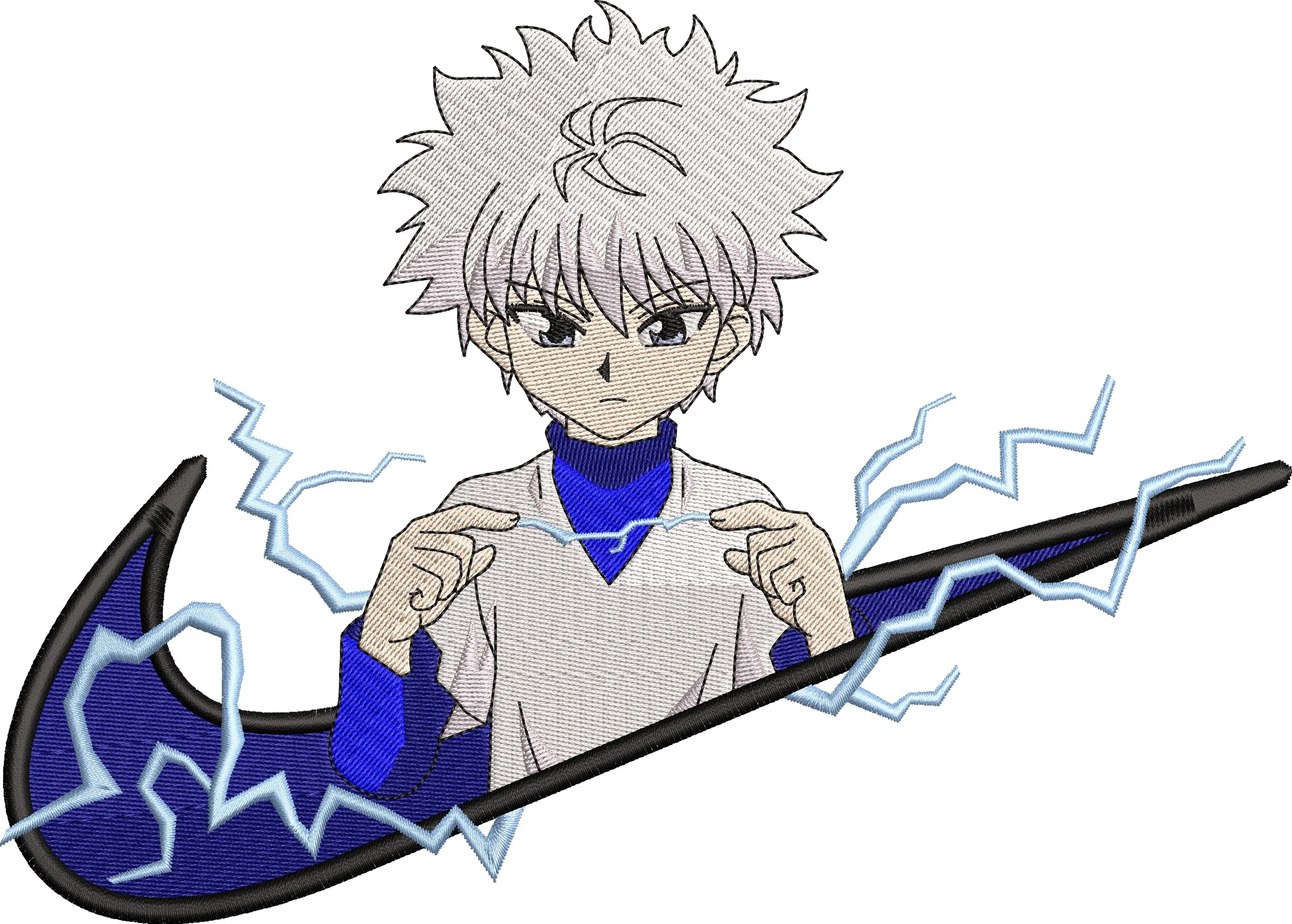 Alternative view of  Killua Zoldyck with Nike Logo and Lightning 
