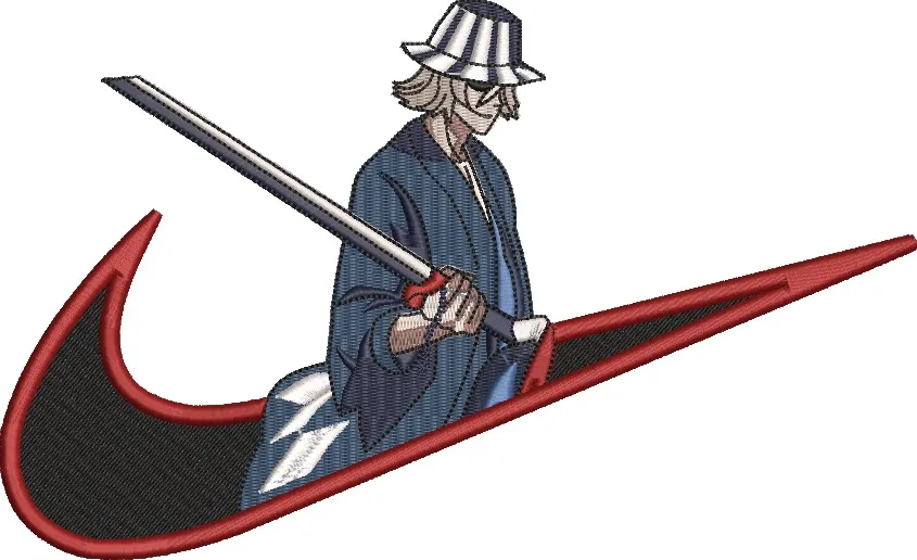 Alternative view of  Kisuke Urahara with Sword in Nike Logo 
