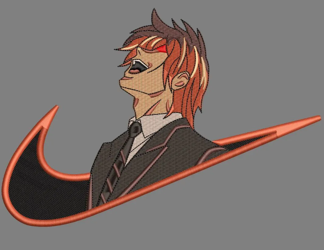 Alternative view of  Laughing Anime Man in Nike Swoosh 