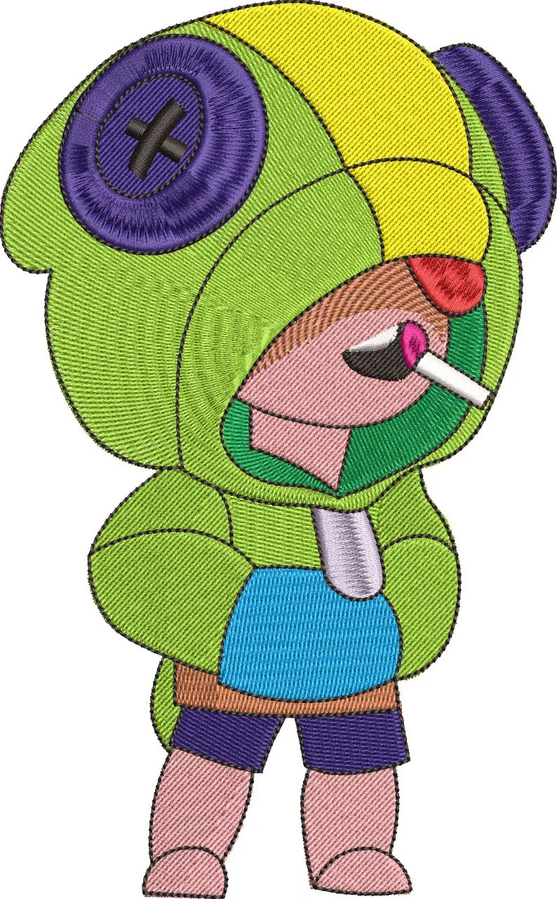 Alternative view of  Leon from Brawl Stars Embroidered Style 