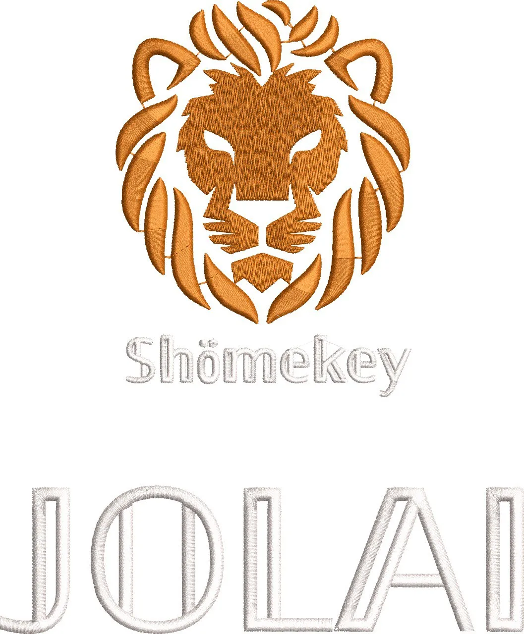 Alternative view of  Lion Head Embroidery with Shomekey and JOLAI Text 