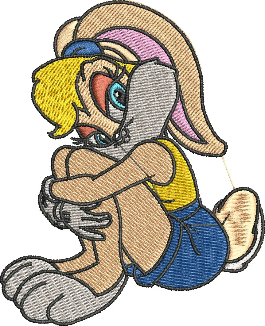 Alternative view of  Lola Bunny Sitting Embroidery Style 