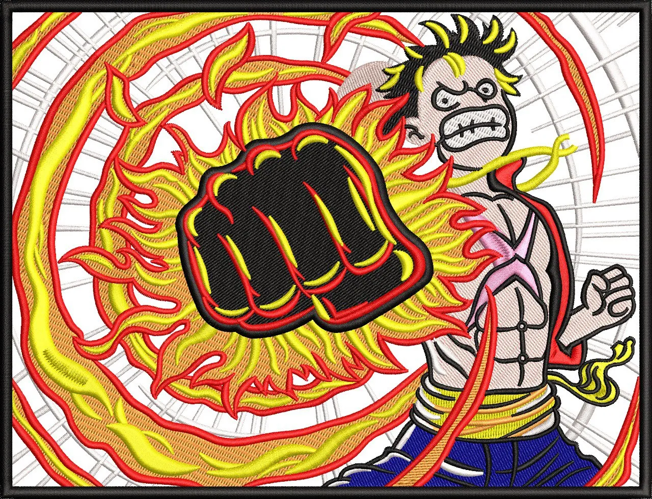 Alternative view of  Luffy Fire Fist Attack Embroidery Art 