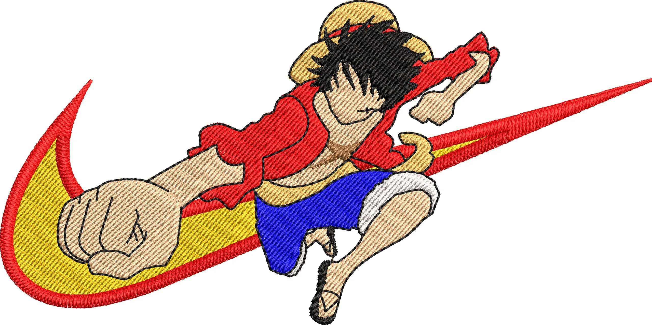 Alternative view of  Luffy from One Piece in Nike Swoosh 