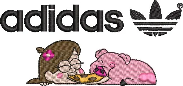 Alternative view of  Mabel and Waddles Eating Pizza with Adidas Logo 