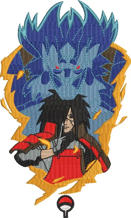 Alternative view of  Madara Uchiha with Susanoo and Uchiha Clan Symbol 