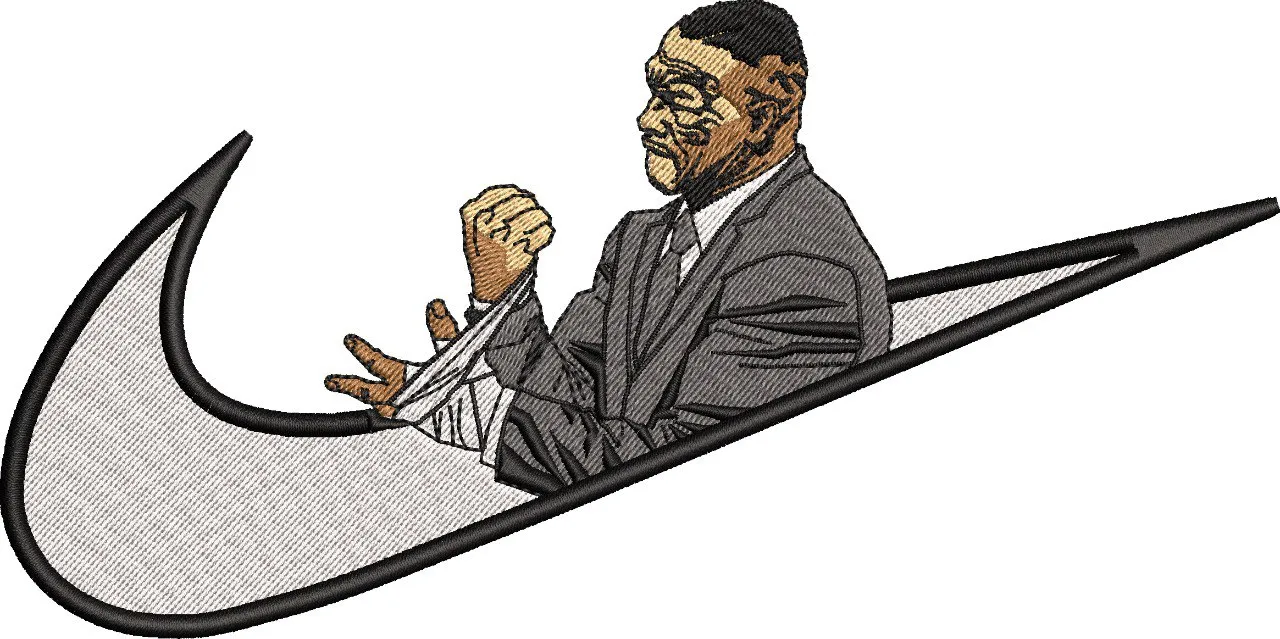 Alternative view of  Man in Suit inside Nike Swoosh 