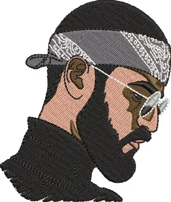 Alternative view of  Man with Bandana and Sunglasses Embroidery 