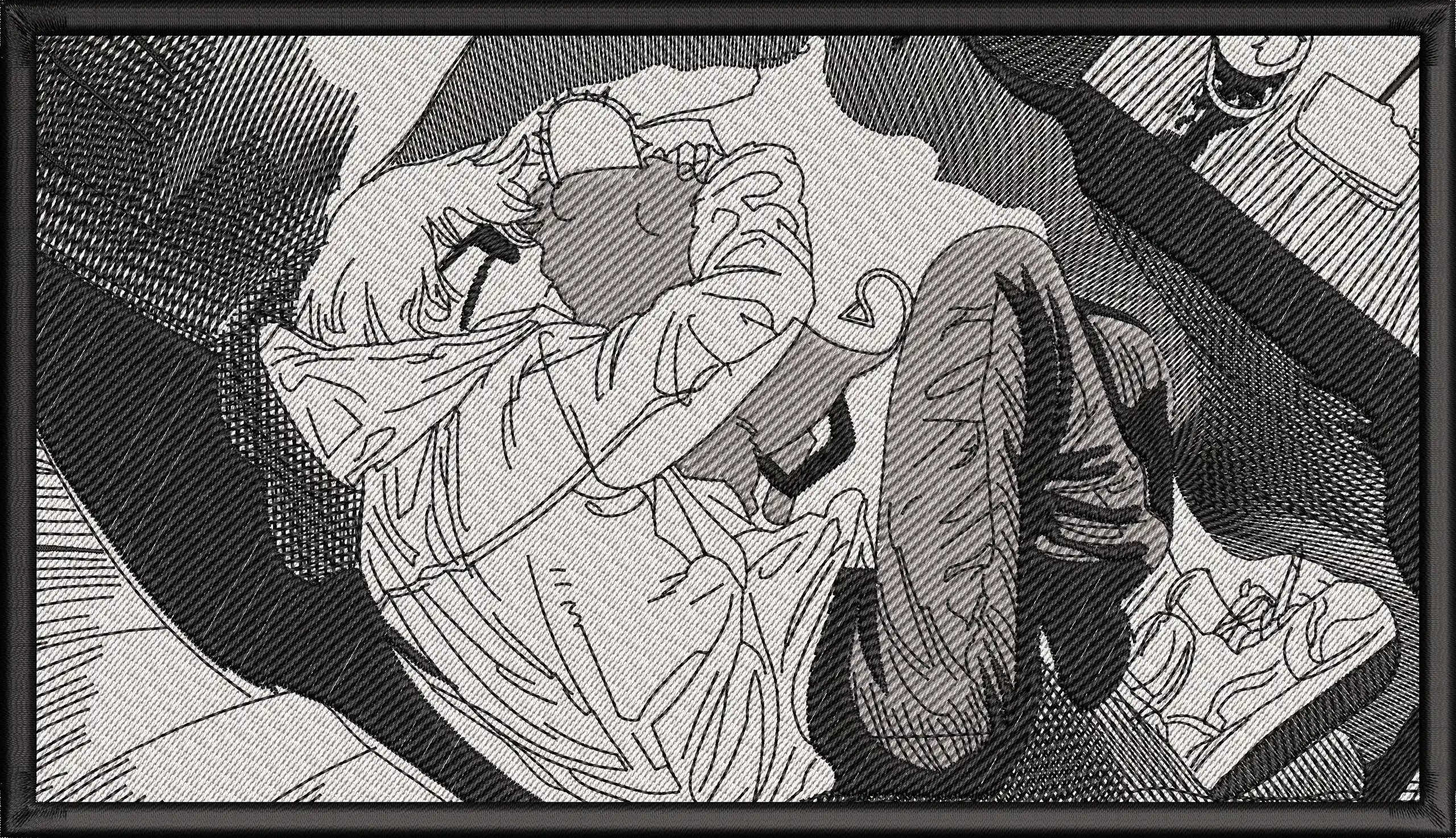 Alternative view of  Manga Style Person Relaxing with Cat 