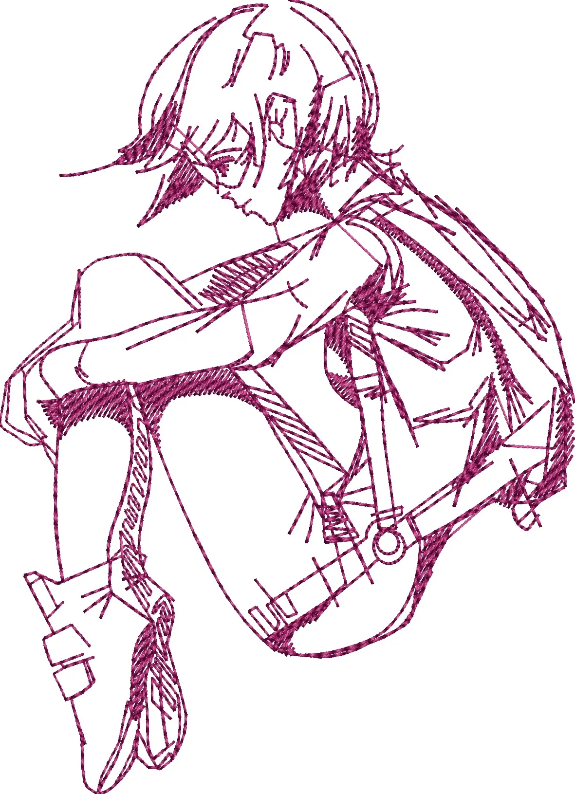 Alternative view of  Melancholic Anime Character Sketch 