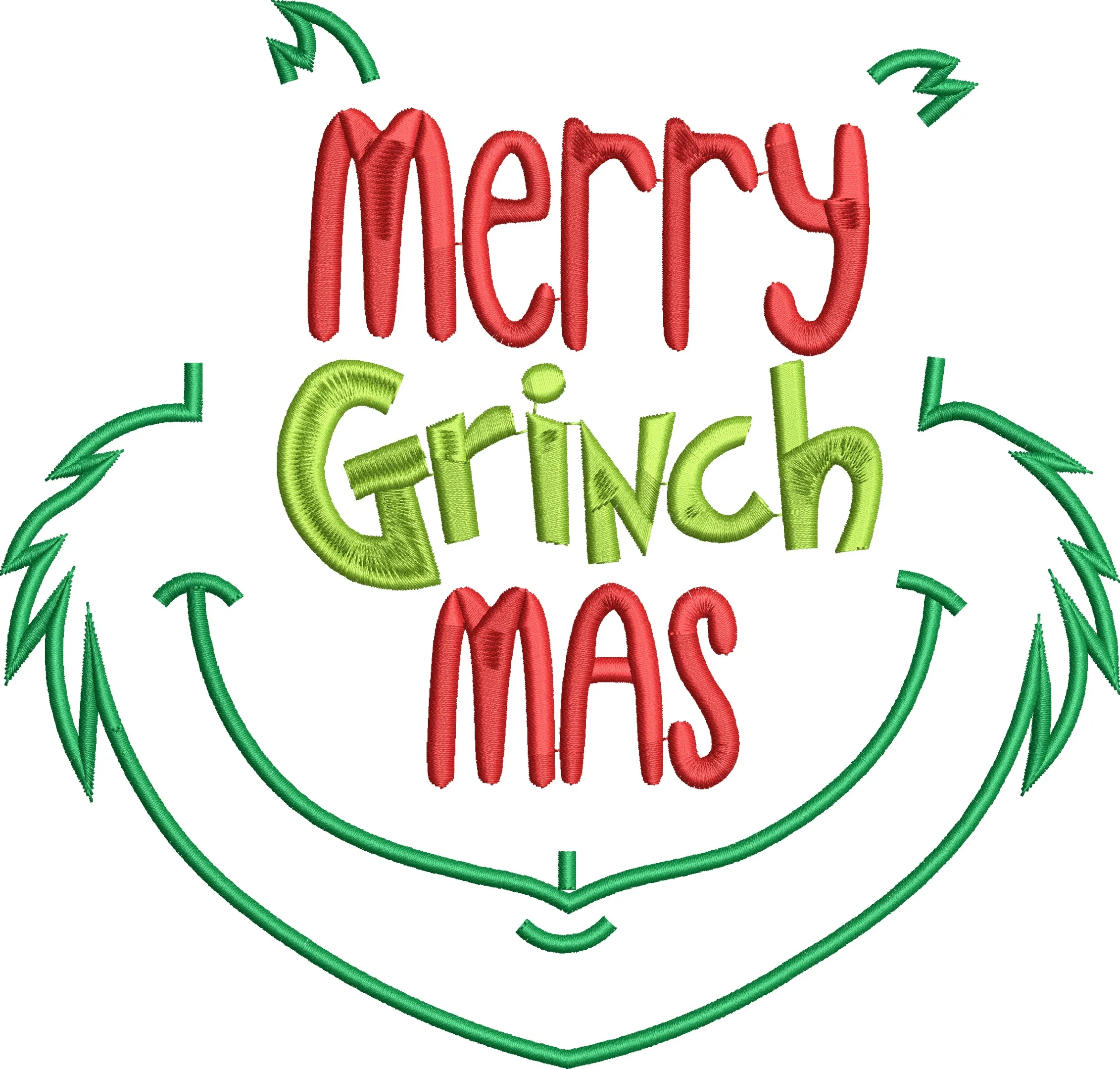 Alternative view of  Merry Grinchmas Embroidery Outline 