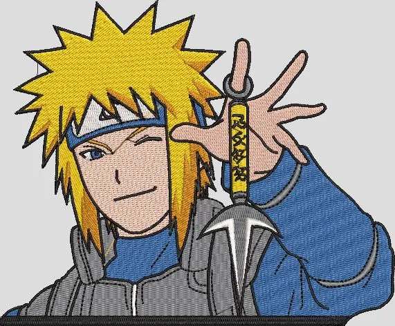 Alternative view of  Minato Namikaze with Kunai Embroidery 
