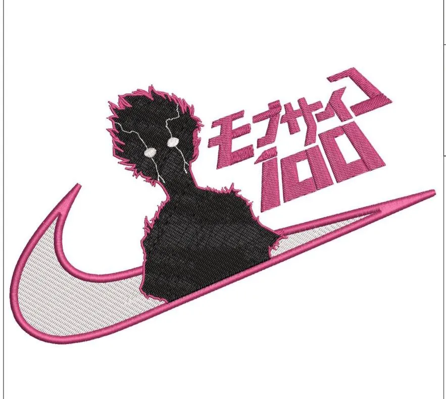 Alternative view of  Mob Psycho 100 Silhouette with Nike Swoosh 