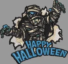 Alternative view of  Mummy with Happy Halloween Text 