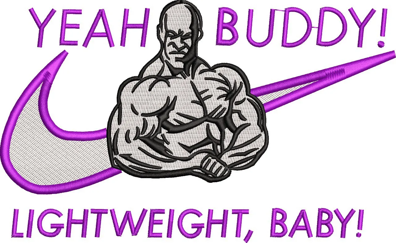 Alternative view of  Muscular Bodybuilder with Nike Swoosh and Motivational Text 