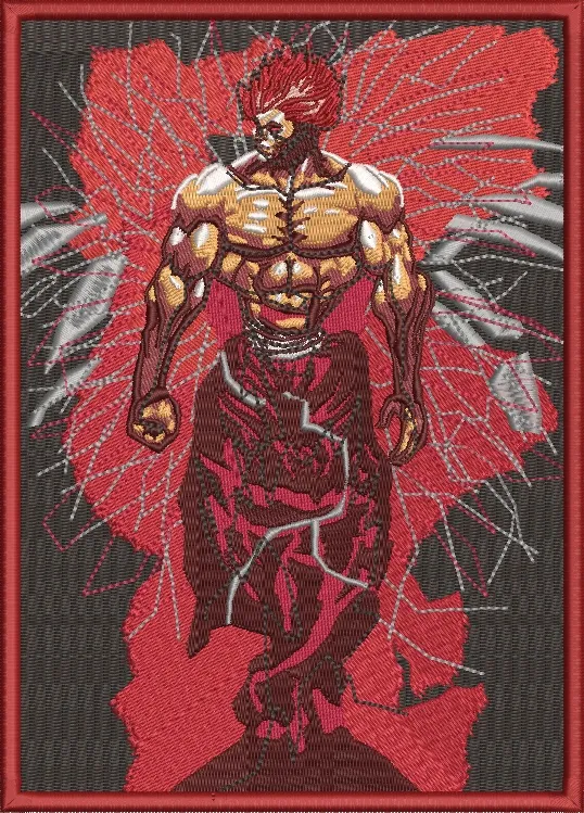 Alternative view of  Muscular Warrior with Fiery Aura 