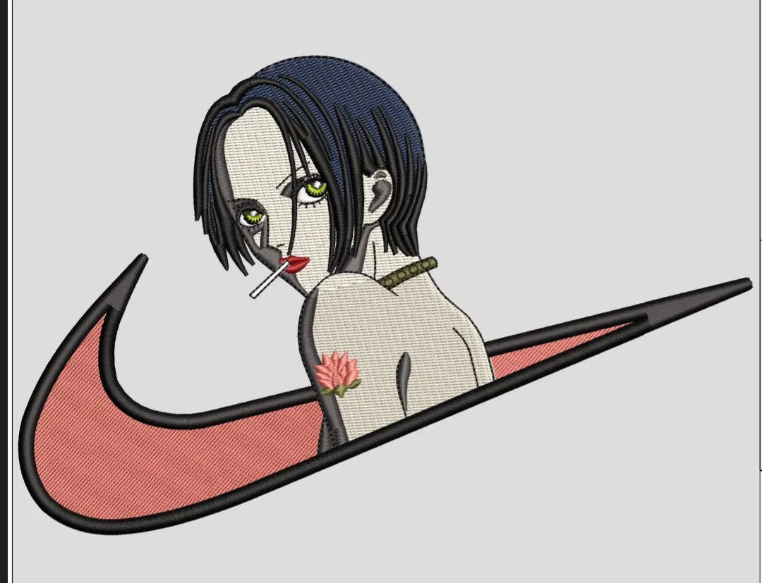 Alternative view of  Nana Osaki Smoking Inside Nike Logo 