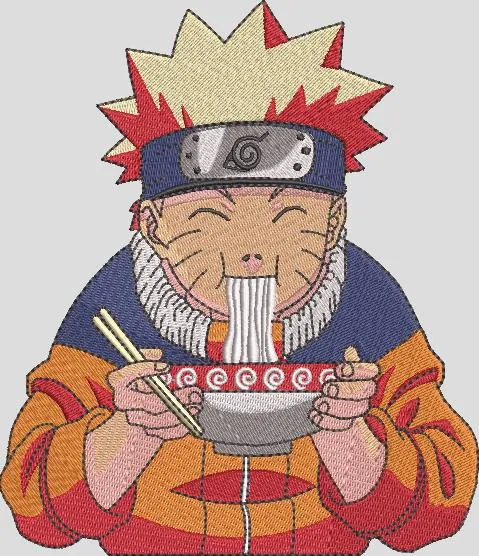 Alternative view of  Naruto Eating Ramen Embroidery Art 
