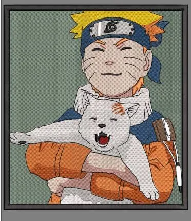Alternative view of  Naruto with Akamaru Hug 