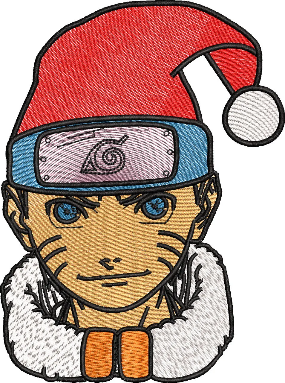 Alternative view of  Naruto with Santa Hat Embroidery 