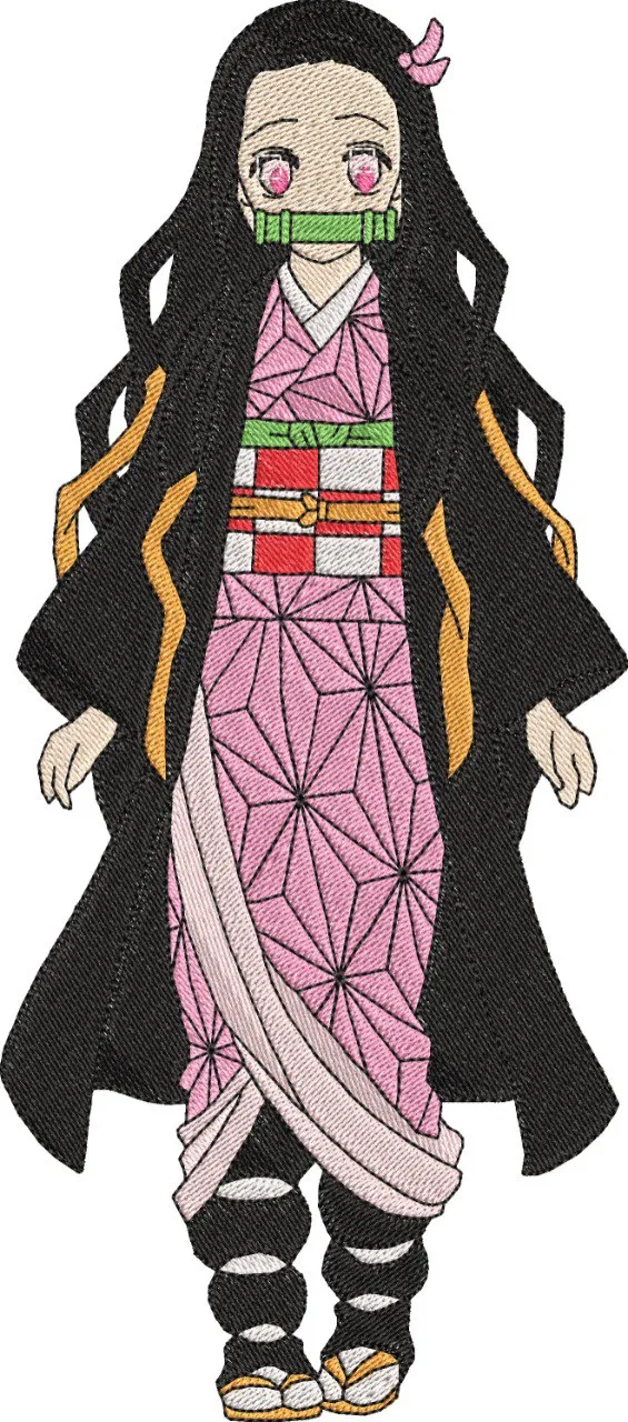 Alternative view of  Nezuko Kamado Full Body Embroidered Style 