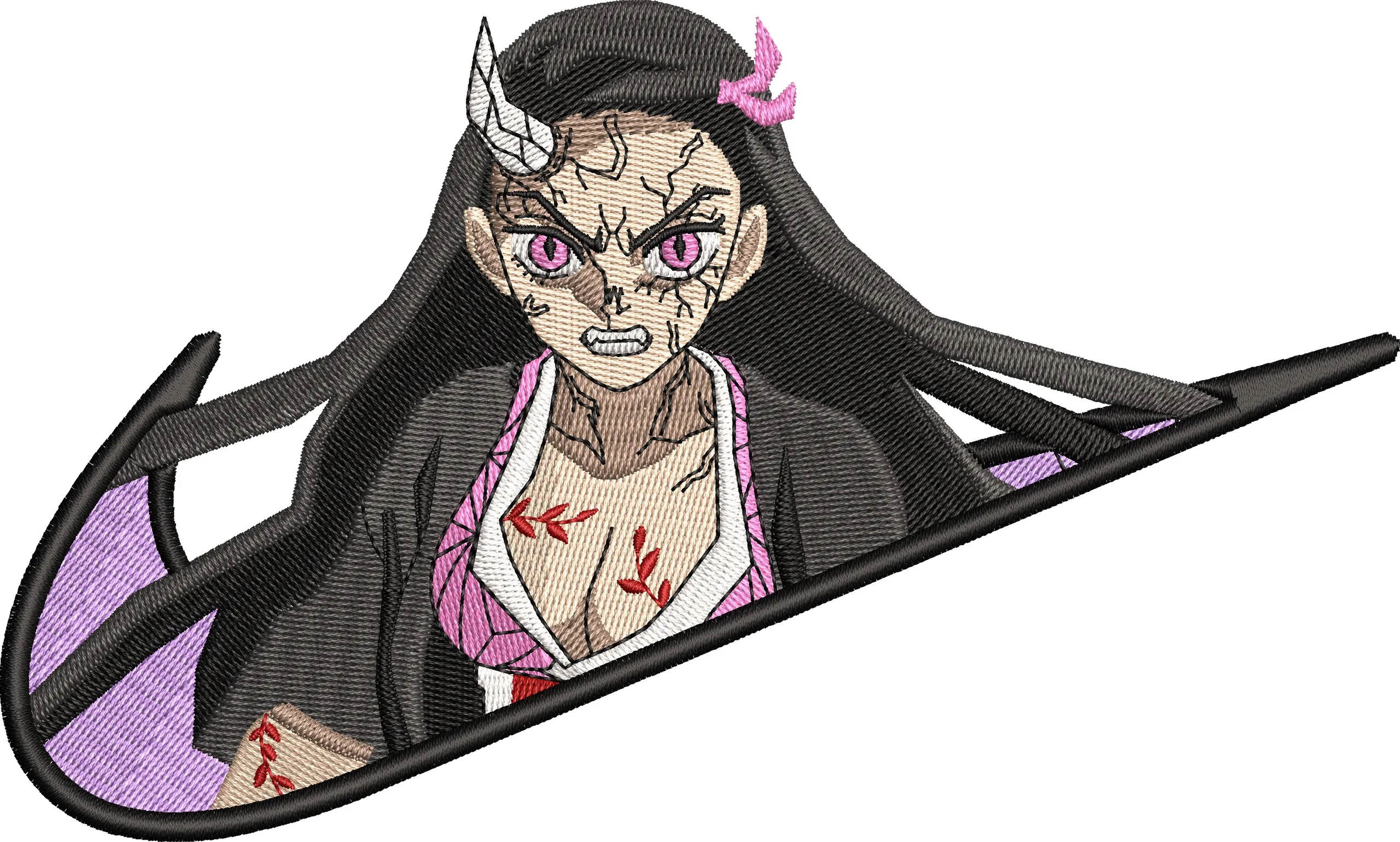 Alternative view of  Nezuko in Nike Swoosh Demon Form 