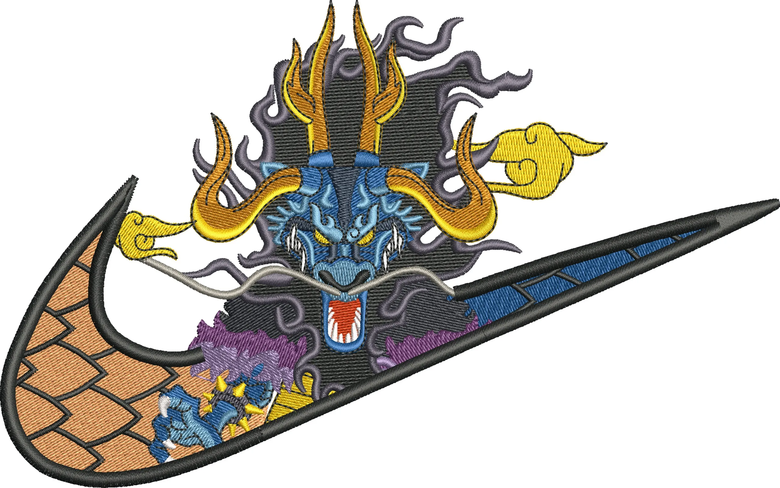 Alternative view of  Nike Logo with Fierce Asian Dragon 