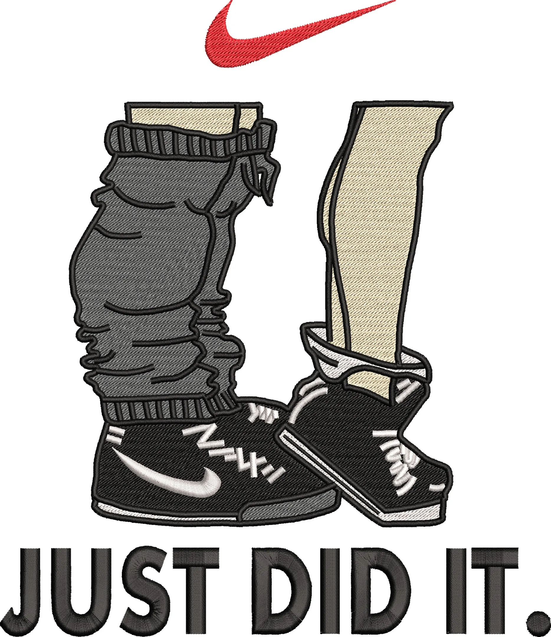 Alternative view of  Nike Parody Just Did It with Embracing Legs 