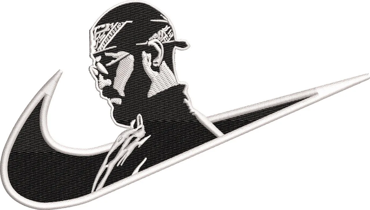 Alternative view of  Nike Swoosh with Bandana Man Outline 