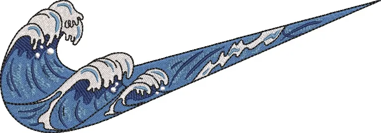 Alternative view of  Nike Swoosh with Ocean Wave 