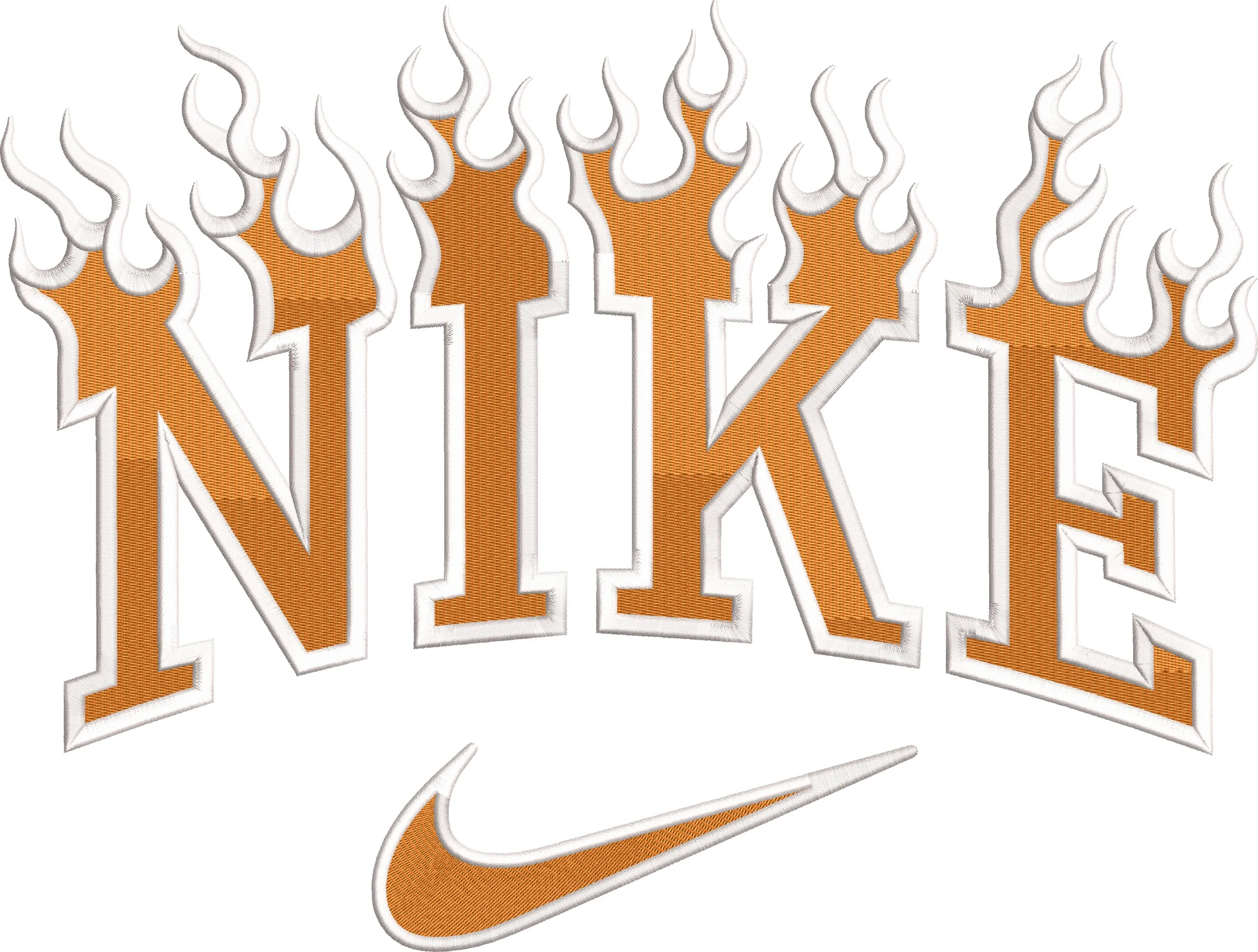 Alternative view of  Nike Text with Flames and Swoosh 