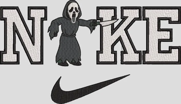 Alternative view of  Nike Text with Ghostface and Swoosh 