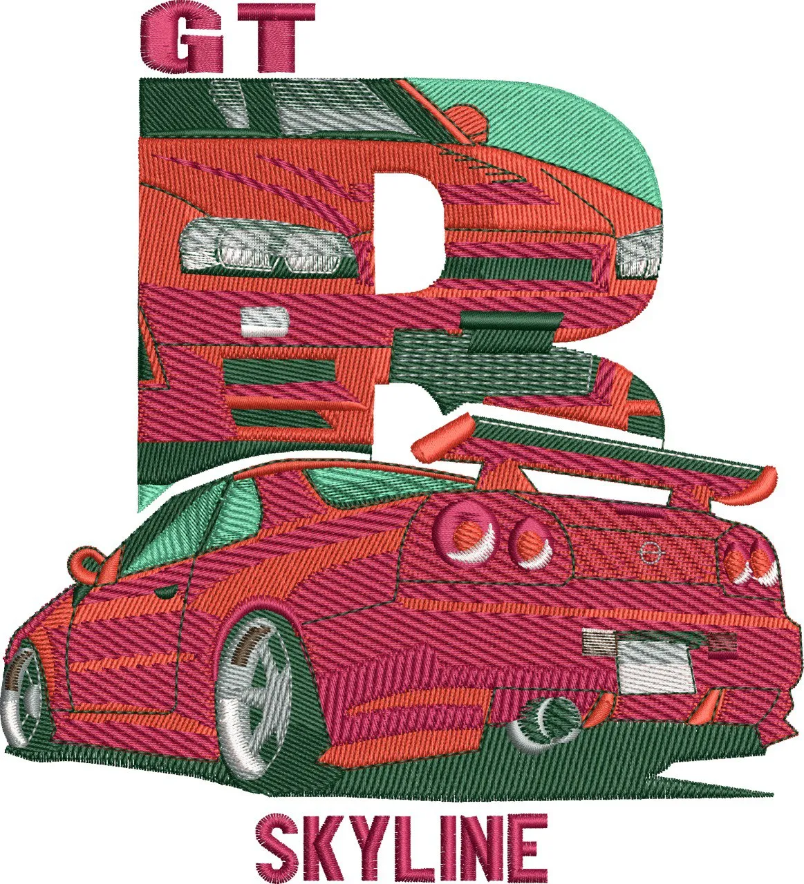 Alternative view of  Nissan GTR Skyline Embroidery Patch Design 