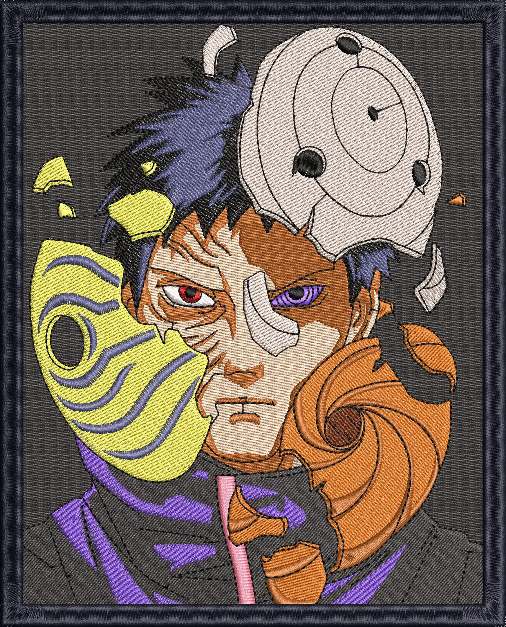 Alternative view of  Obito Uchiha Multiple Masks Embroidery 
