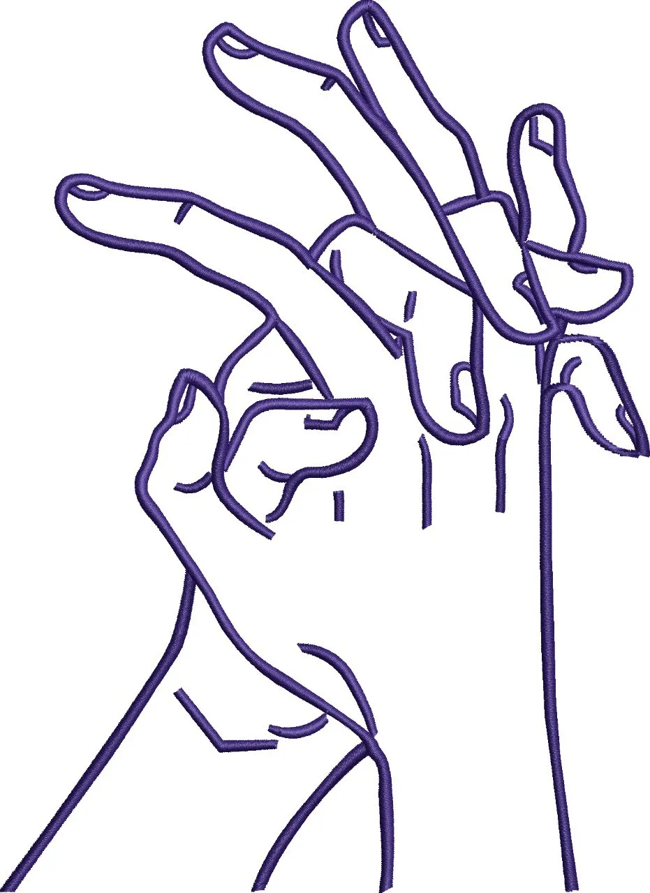 Alternative view of  Overlapping Hands Line Art 