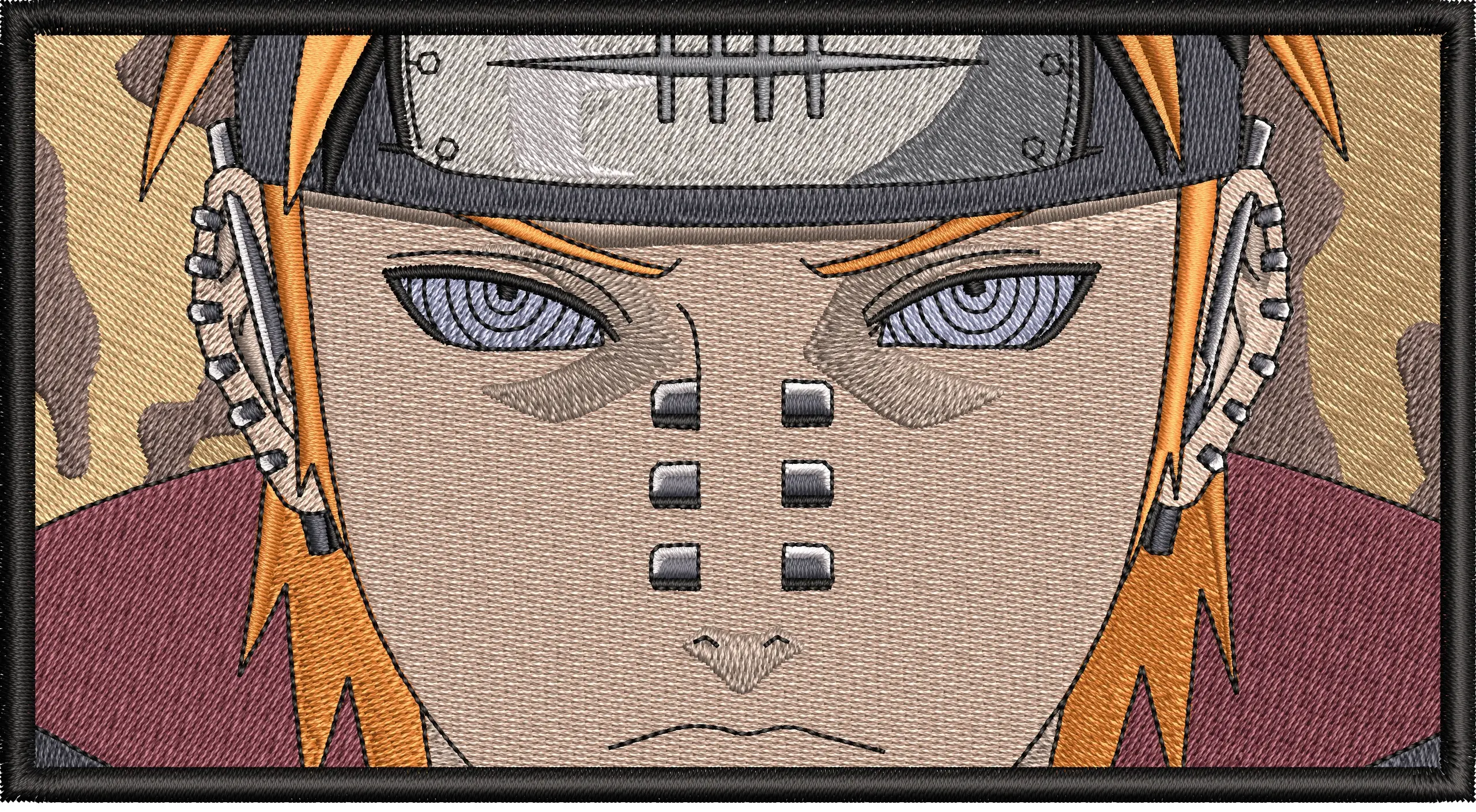 Alternative view of  Pain Face Close Up Embroidered Patch Style 