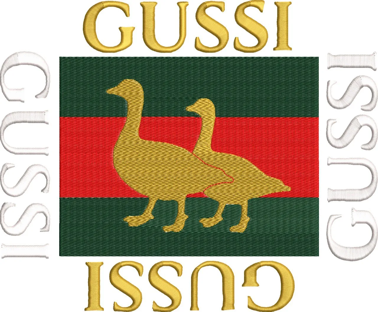 Alternative view of  Parody Gussi Logo with Geese 