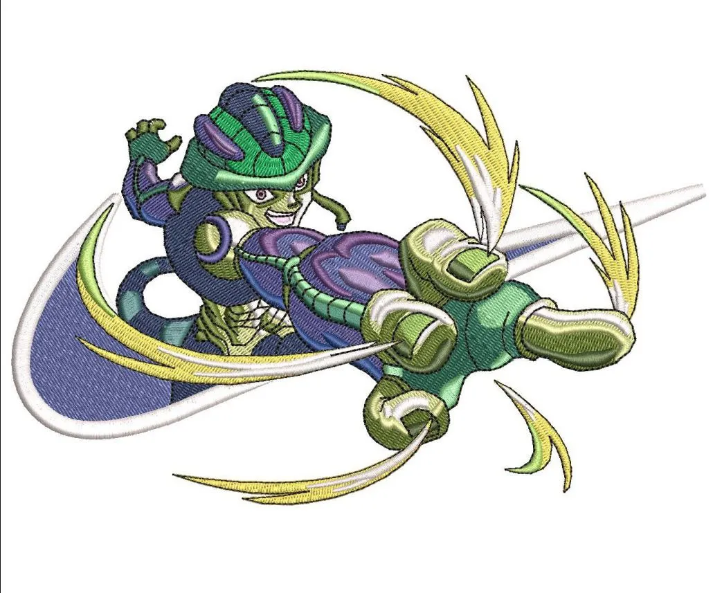 Alternative view of  Perfect Cell Chibi Kick Pose Embroidery 