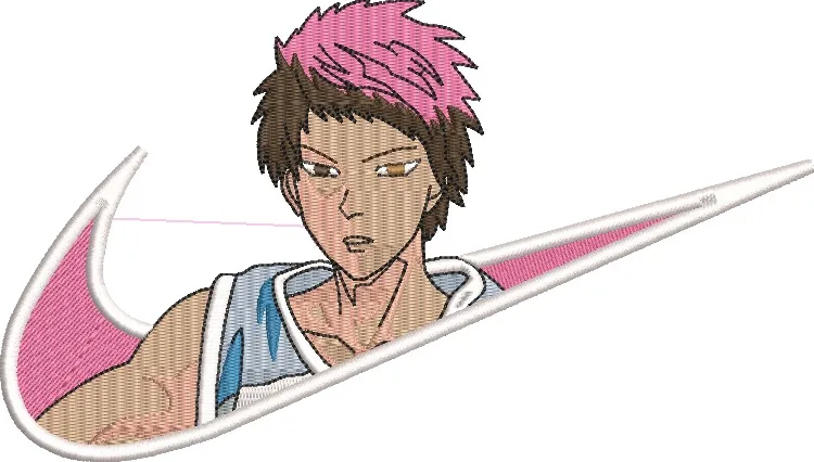 Alternative view of  Pink Haired Basketball Player in Nike Logo 
