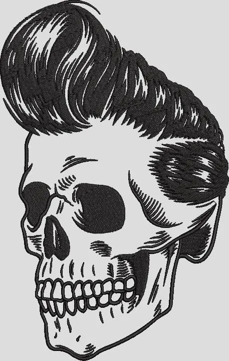 Alternative view of  Pompadour Skull Illustration 